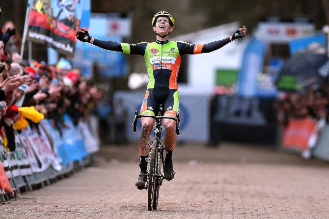Wout Van Aert celebrates his 2016 Belgian cyclo-cross title.jpg
