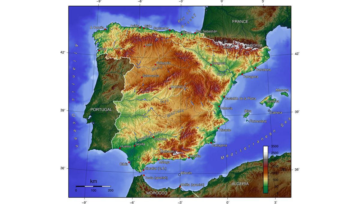 西班牙河流山脉图图片